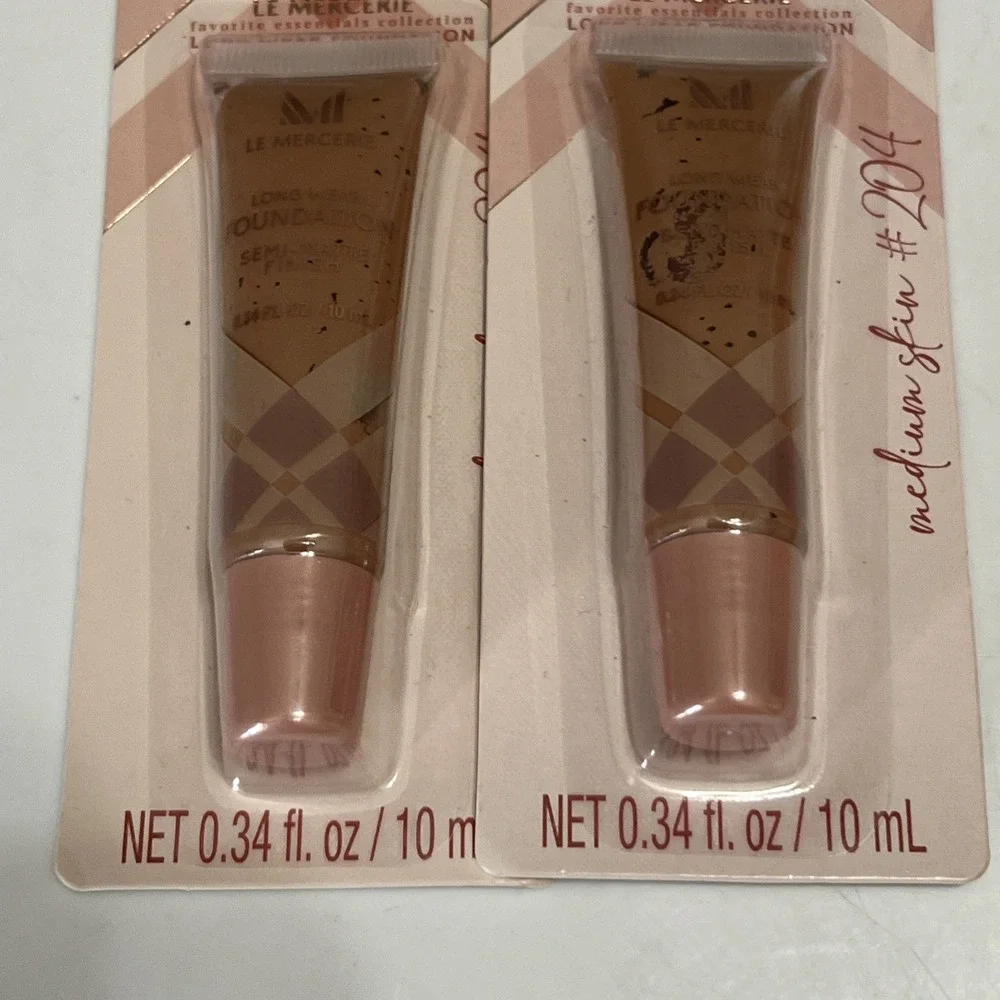 2 LE MERCERIE ESSENTIALS SEMI-MATTE FINISH LIQUID FOUNDATION MEDIUM #204‎ New